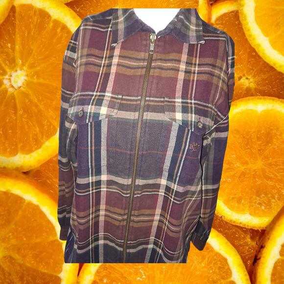 Lauren Ralph Lauren Petite Plaid Full Zip‎ with Front Pocket Shirt Size PS - Picture 1 of 6